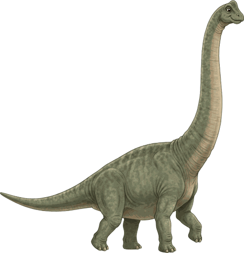 Illustrated brachiosaurus learning card