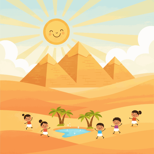Illustrated pyramid learning card