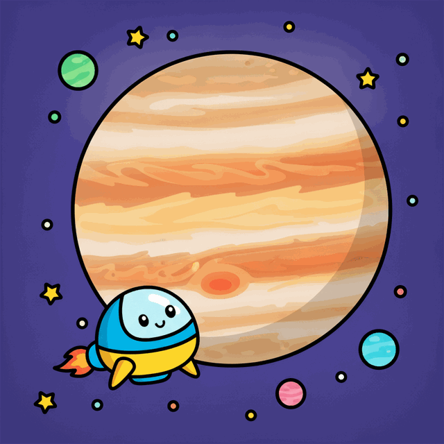 Illustrated Jupiter learning card