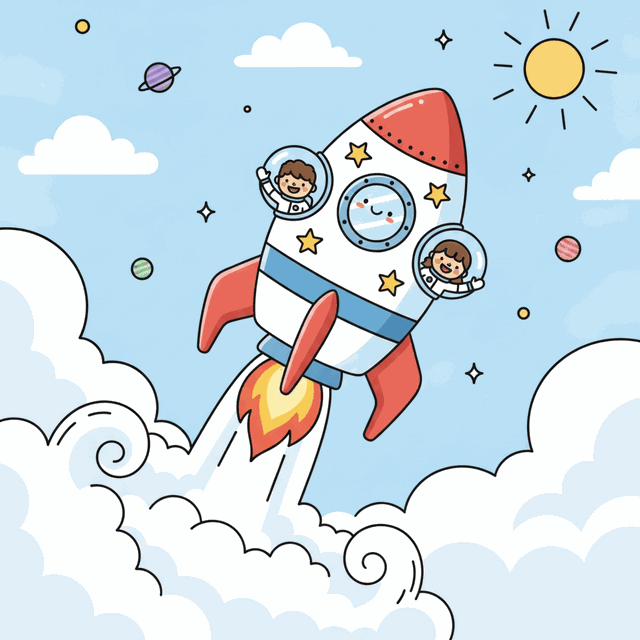 Rocket learning card